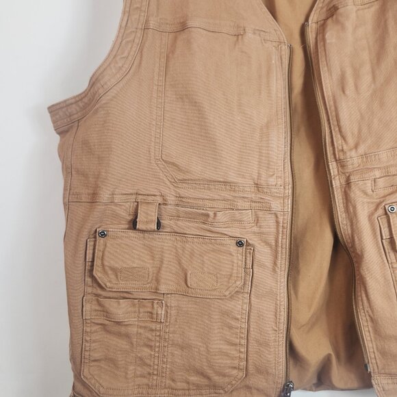 Duluth Trading Co. DuluthFlex Fire Hose Ultimate Work Vest 2XL | Brown Canvas - Picture 4 of 8